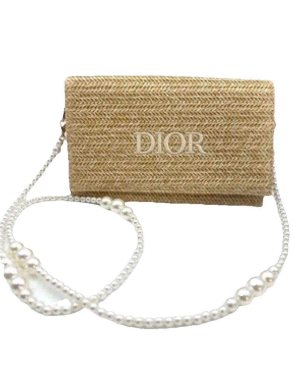 Dior Straw Raffia Woven Purse Bag Pouch With Shoulder Strap - Picture 2 of 9